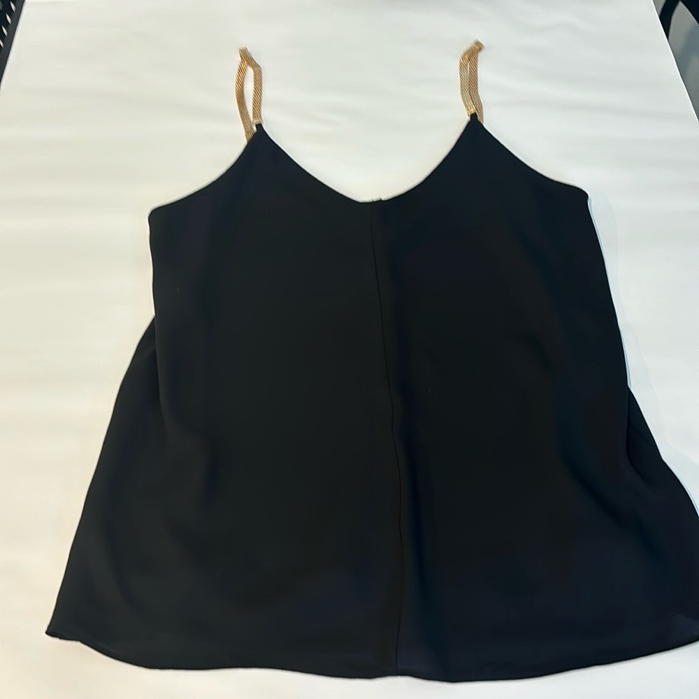Black chain strap top